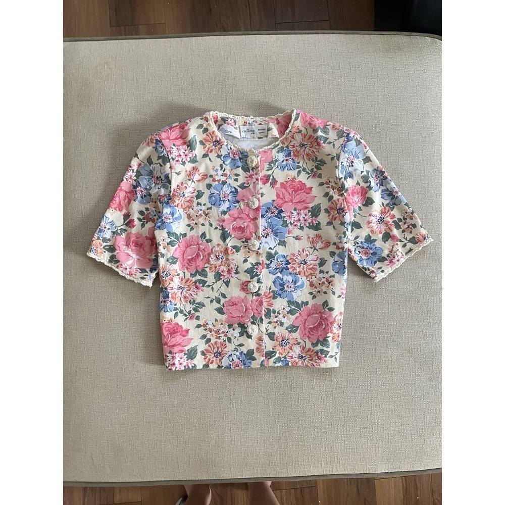 VTG Lanz Floral Blouse Cottagecore Boho Shabby Chic Retro Garden (modificated) - Picture 3 of 12